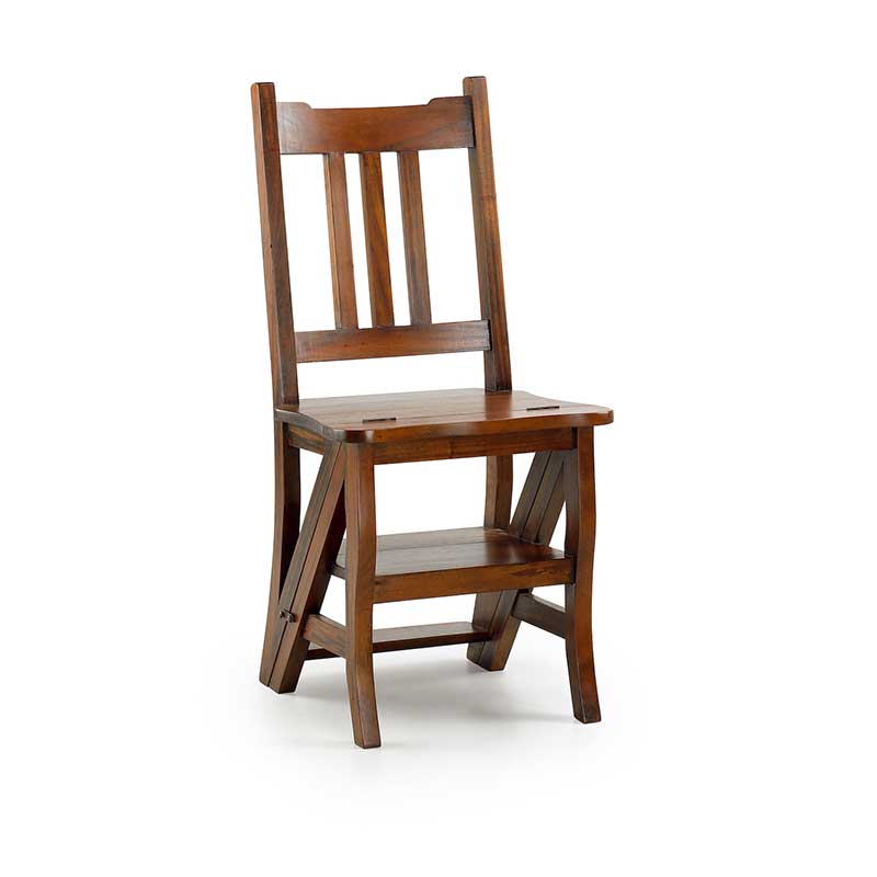 Silla escalera. Colección Flamingo. Madera maciza de caoba. Muebles El Tavolino Alfafar