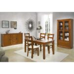 Conjunto comedor de estilo colonial, madera de pino. Colección Verona. El Tavolino