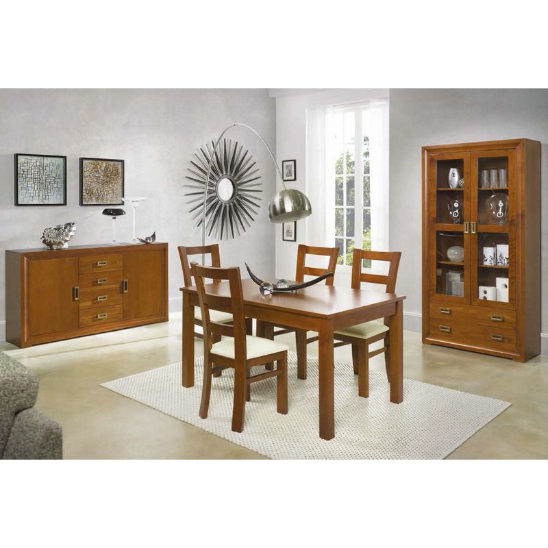 Conjunto comedor de estilo colonial, madera de pino. Colección Verona. El Tavolino