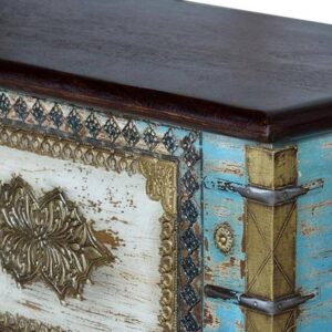 Baúl tallado azul - Imagen 4