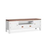 Mesa Televisión, madera maciza blanco y nogal, estilo colonial.El Tavolino Alfafar