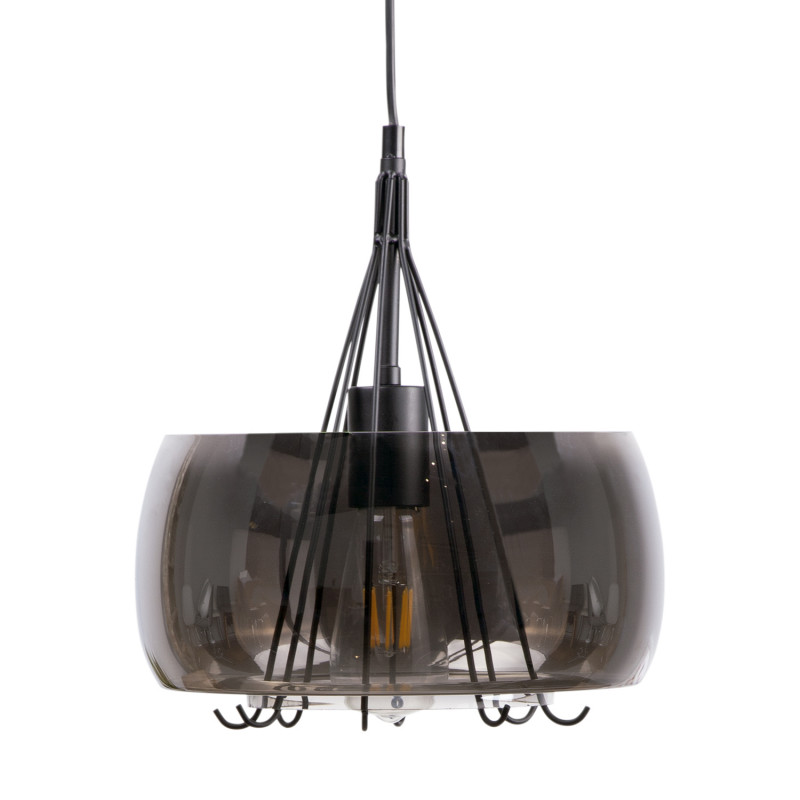 lámpara de techo estilo moderno cristal café brillo. Ilumunación El Tavolino
