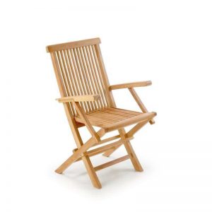 silla con brazos madera de teca, ideal para exterior. El Tavolino