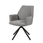 Silla tapizada giratoria en color gris. Modelo Carlyn. Muebles El Tavolino
