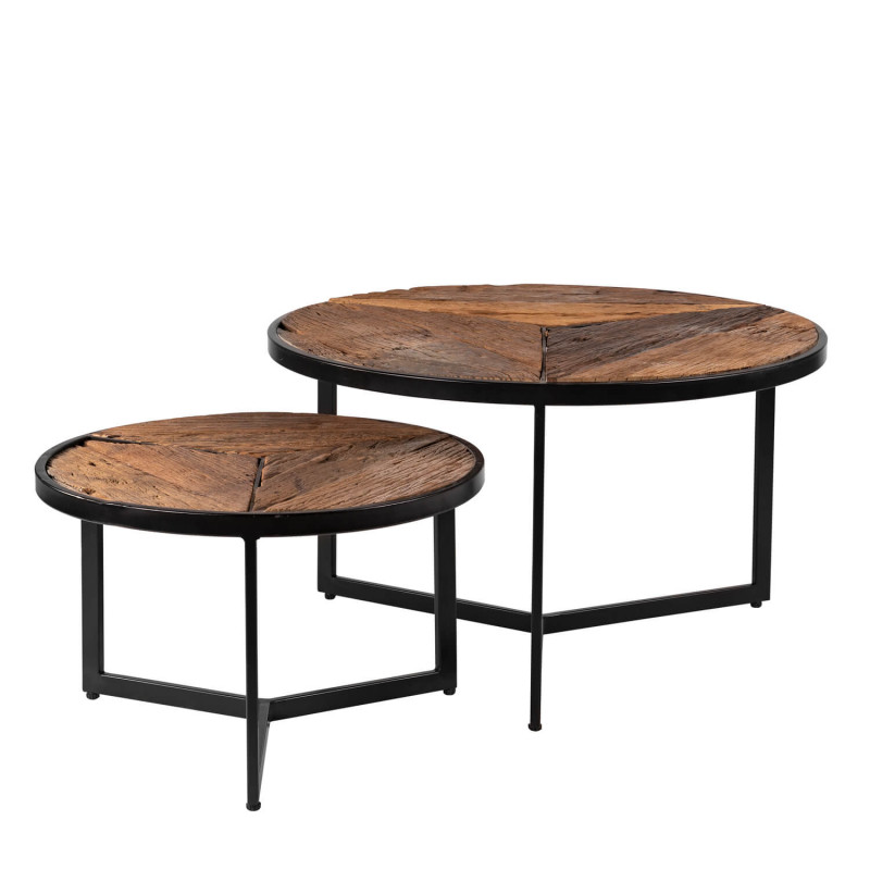 Set 2 mesas centro de madera reciclada. El Tavolino