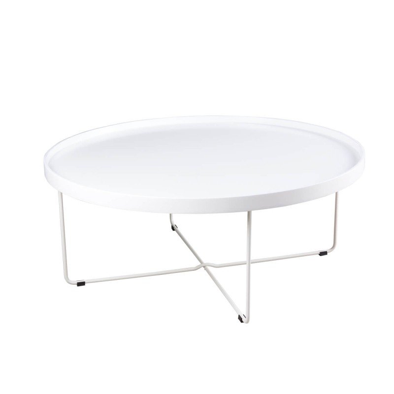 Mesa centro estilo nórdico en blanco. Modelo Bruno. Muebles El Tavolino