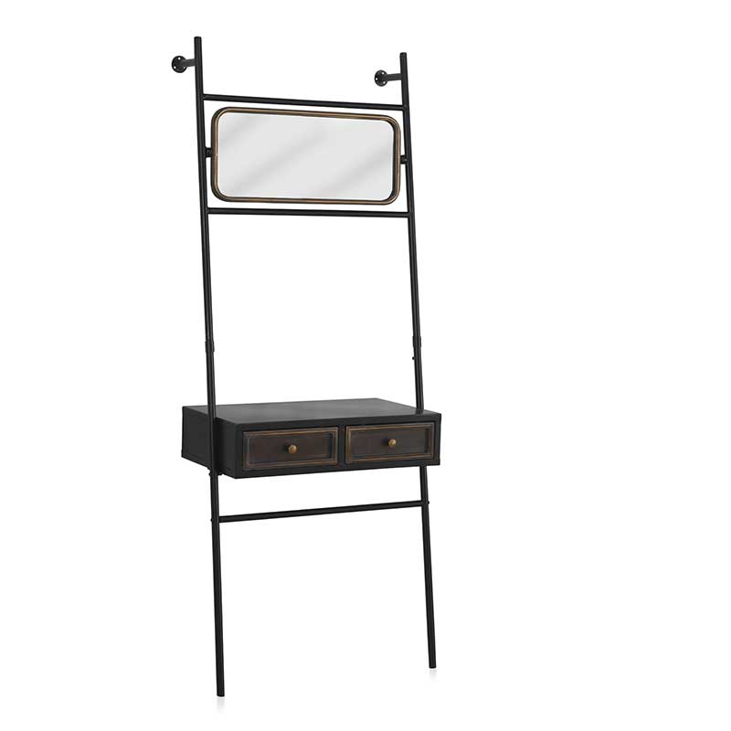 Estantería de pie con espejo y cajones. Estilo industrial. Muebles El Tavolino