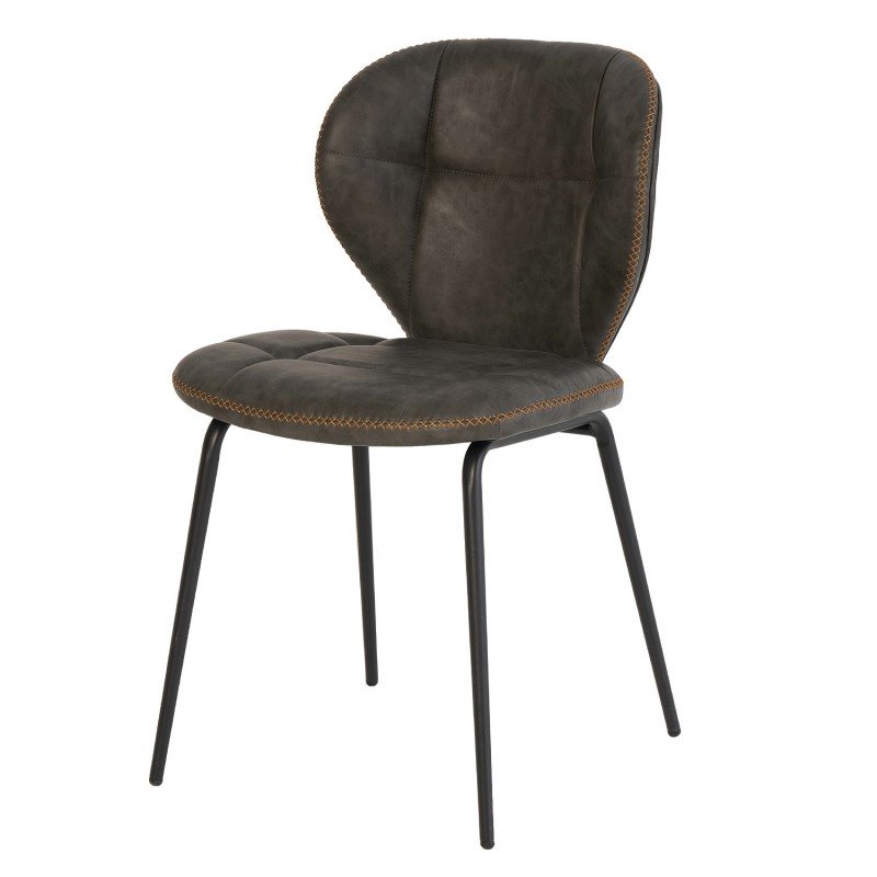 silla dafne gris Silla modelo Dafne. Estilo industrial, tapizado cuero gris. Muebles El Tavolino