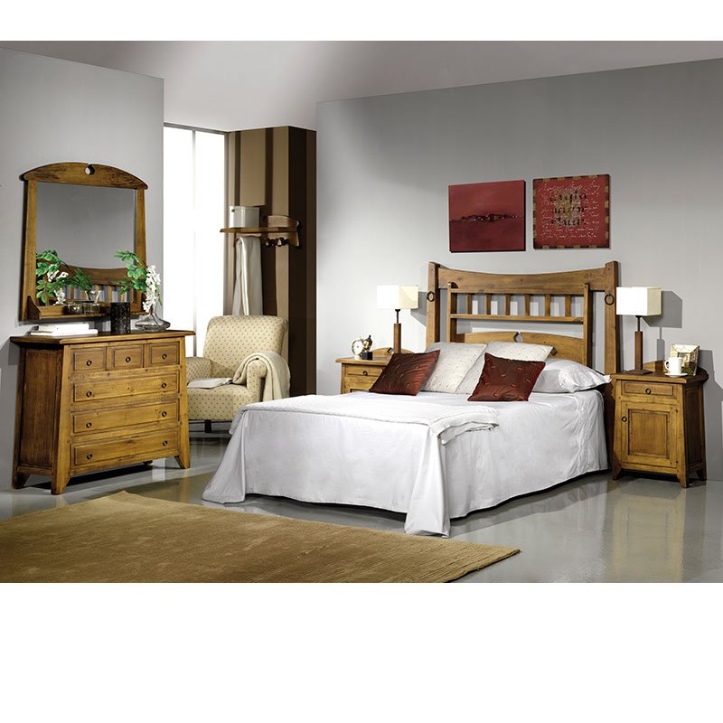 Conjunto dormitorio rústico modelo Lagar. El Tavolino