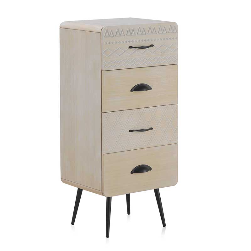 Sinfonier de estilo retro, bonito acabado en color natural. Muebles El Tavolino