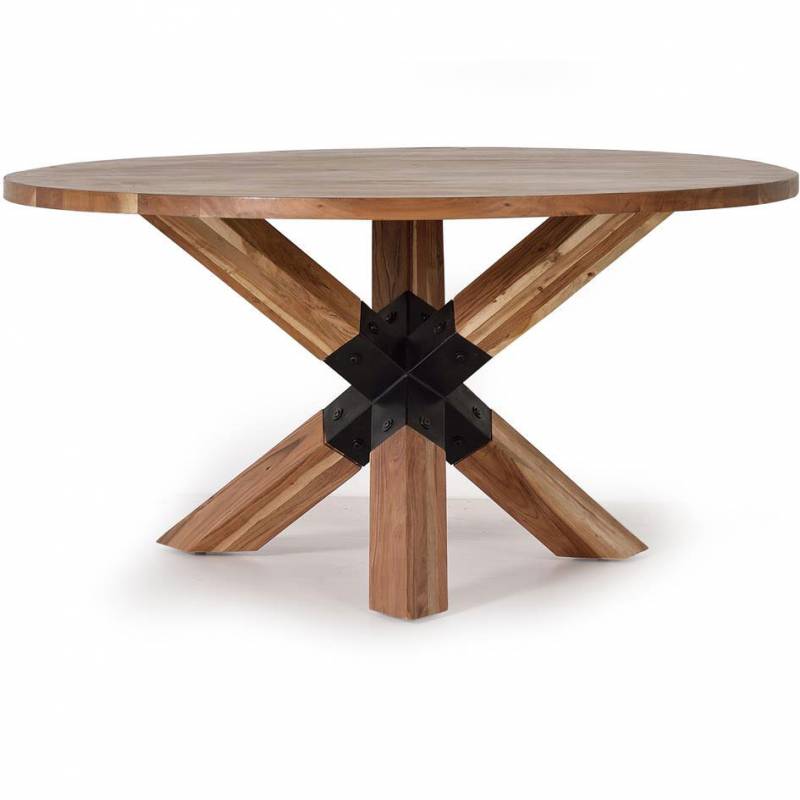 Mesa redonda de 150 cm. Madera de acacia. Muebles El Tavolino