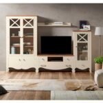 Comedor salón Praga. Madera maciza lacada en color marfil y combinado con color madera. El Tavolino