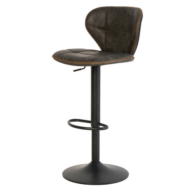 Taburete con respaldo estilo industrial. Modelo Piper en color gris. El Tavolino