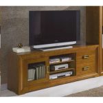Mesa televisión estilo colonial en madera de pino color castaño. Colección Verona. El Tavolino