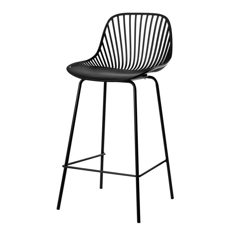 Taburete en metal color negro. Modelo Peyton. El Tavolino