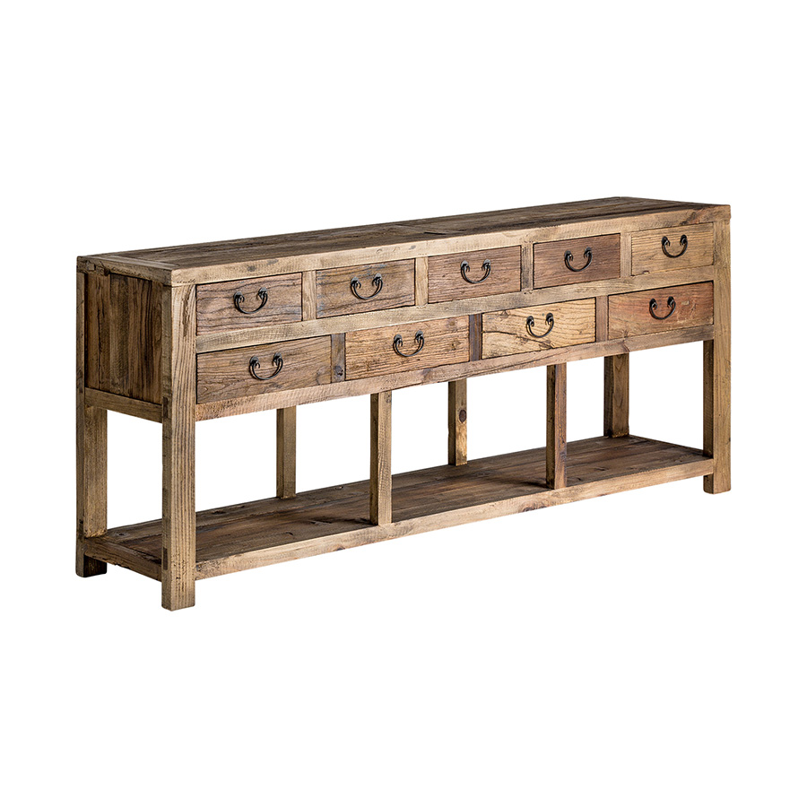 Consola de estilo rústico provenzal, madera recicada de pino. El Tavolino