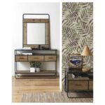 Consola de recibidor en estilo industrial, madera de abeto y hierro. El Tavolino