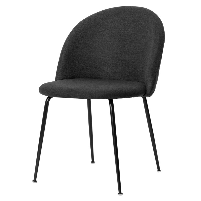 Silla de estilo nórdico tapizada en tejido gris oscuro. El Tavolino