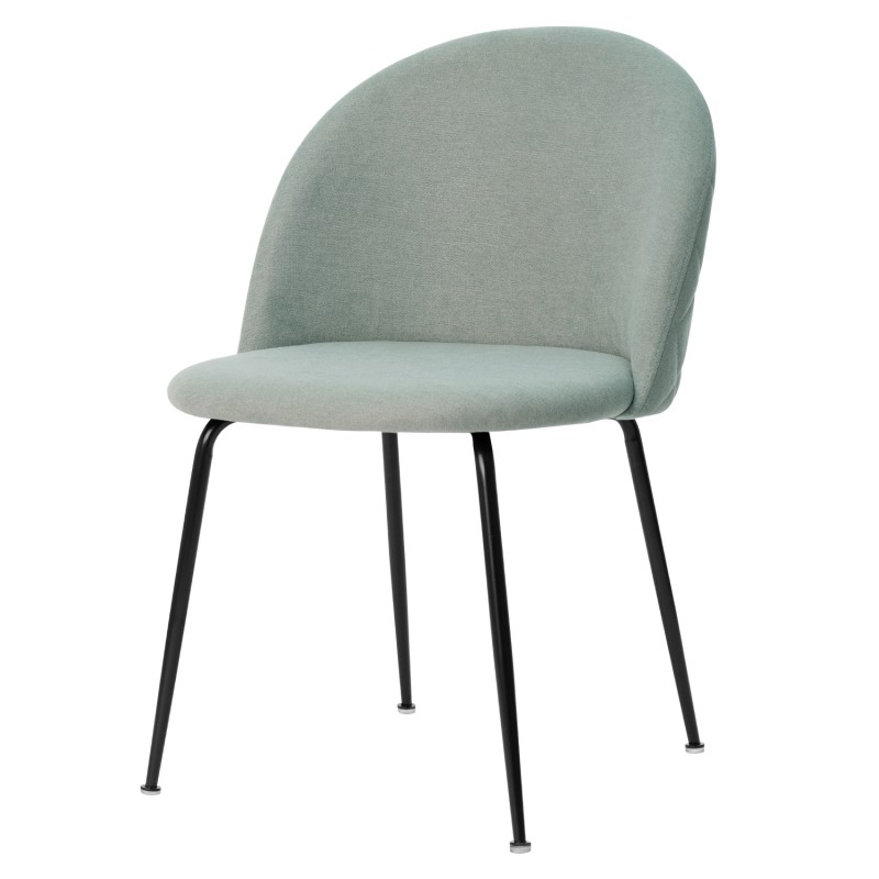 Silla tapizada en tejido color verde menta. El Tavolino