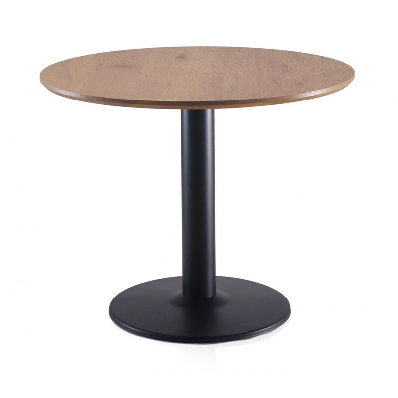 Mesa comedor redonda 100 cm. fresno y negro. El Tavolino