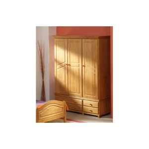 Armario de 3 puertas estilo provenzal en pino color miel. El Tavolino